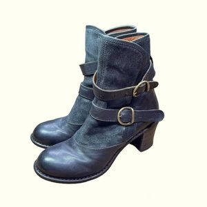 FIORENTINI BAKER Nena Moto Leather Buckle Belted Boot EU 40 ~ 10 US